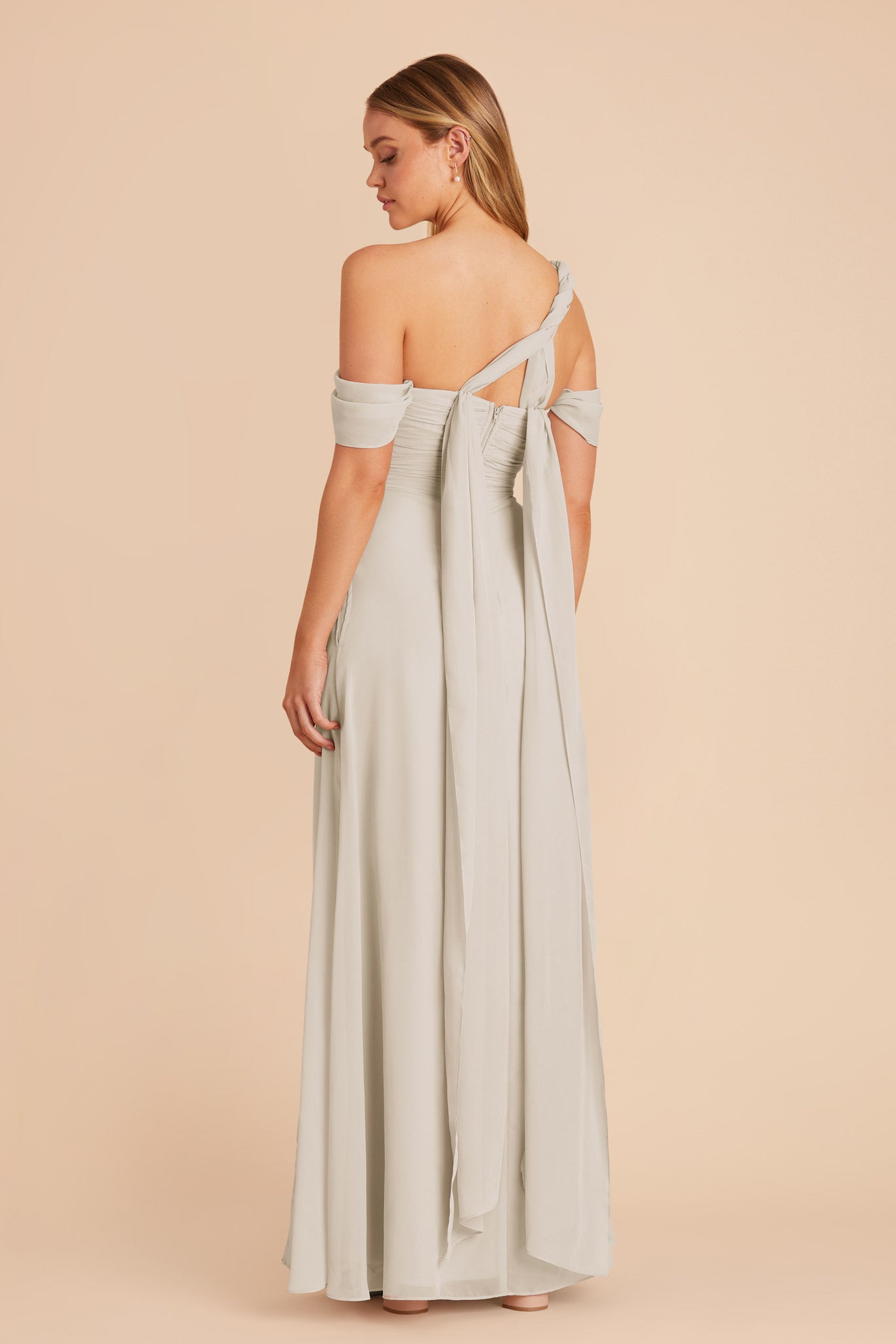 Dove Gray Cara Chiffon Dress by Birdy Grey