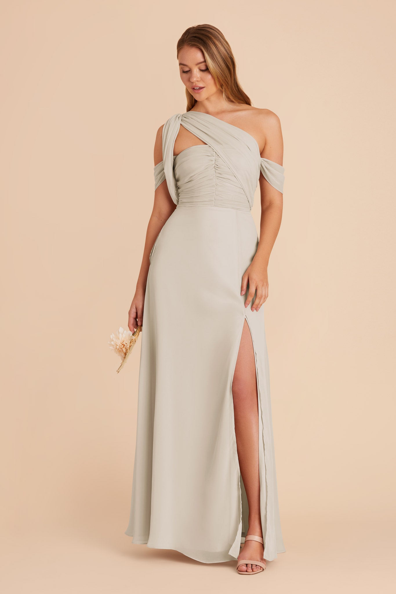 Dove Gray Cara Chiffon Dress by Birdy Grey