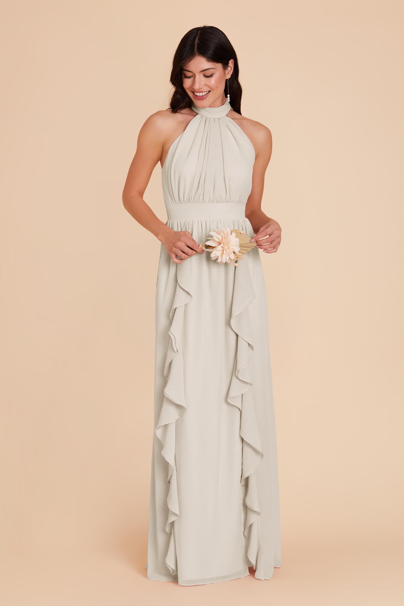 Dove Gray Joyce Chiffon Dress by Birdy Grey