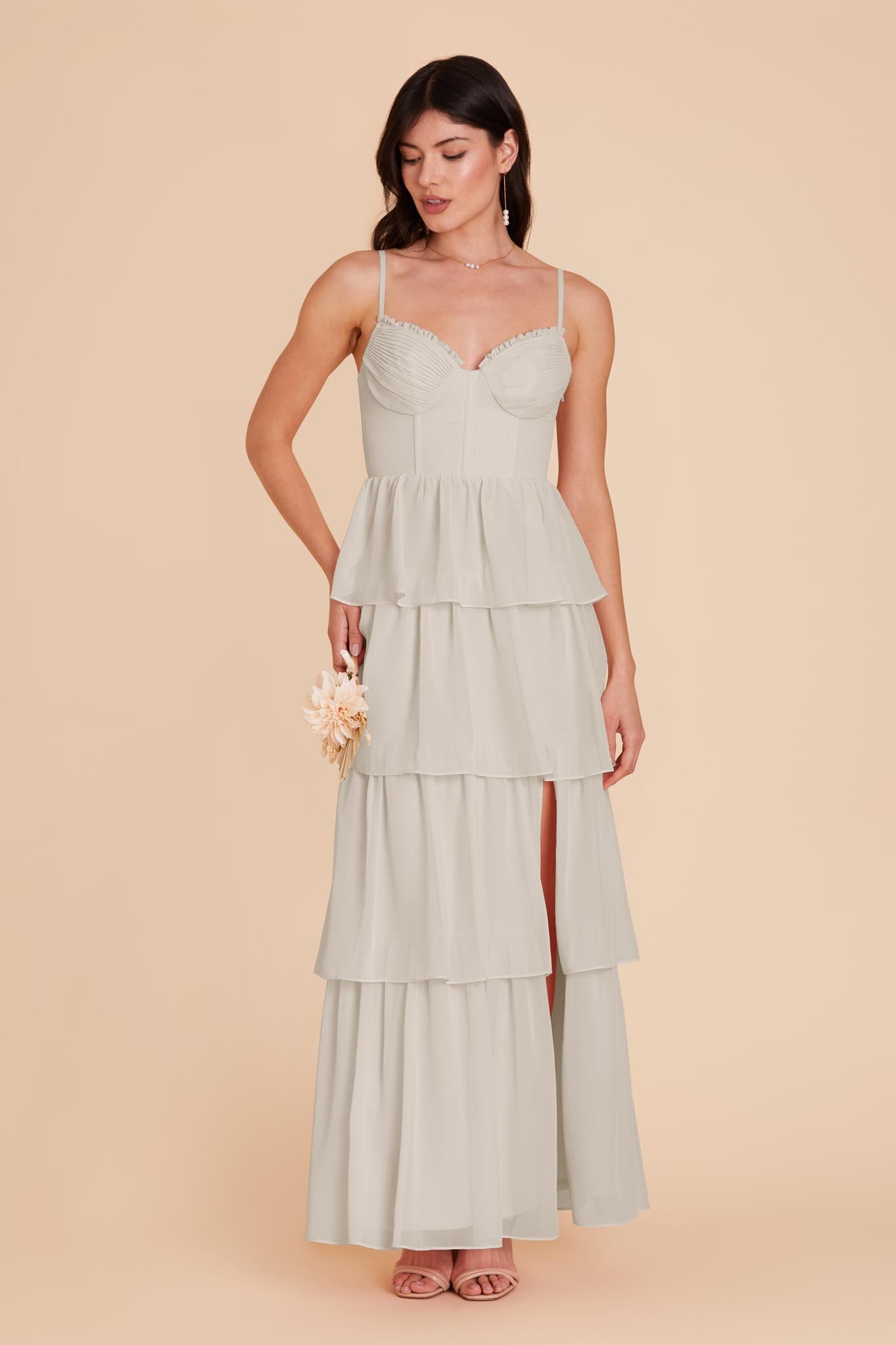 Dove Gray Lola Chiffon Dress by Birdy Grey