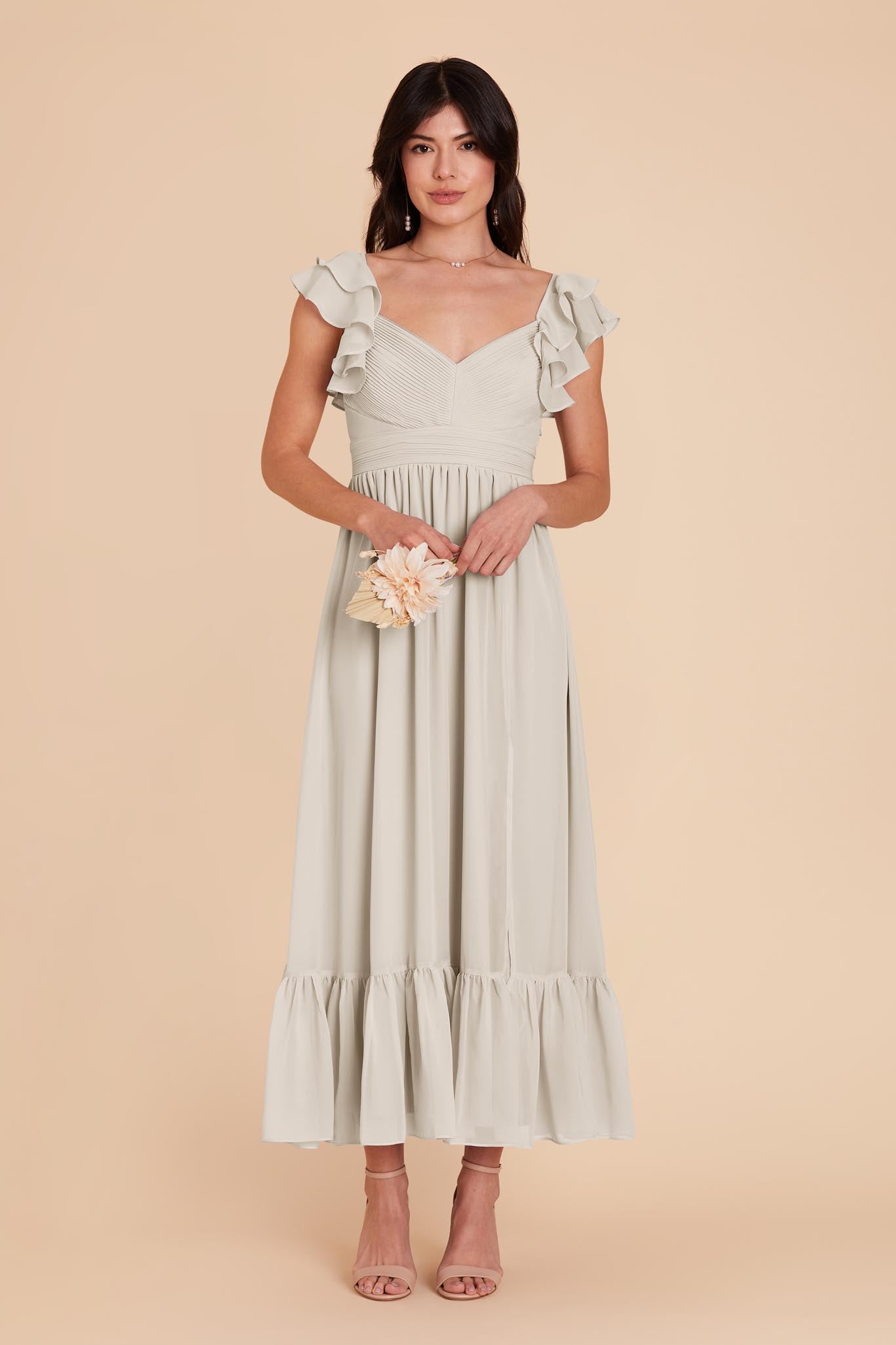 Dove Gray Michelle Chiffon Dress by Birdy Grey