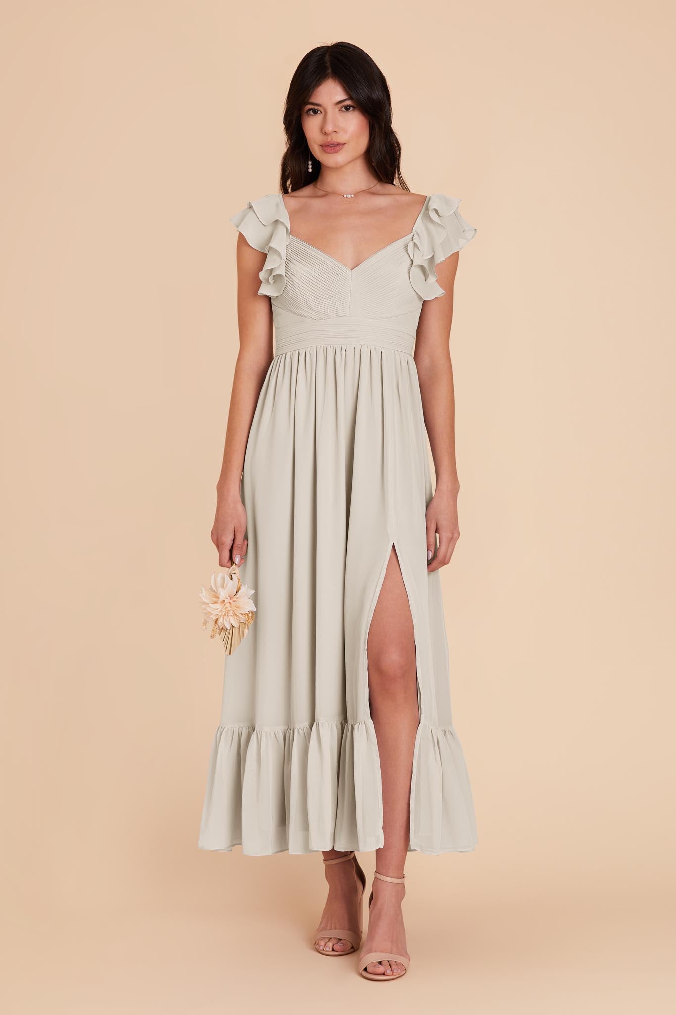 Dove Gray Michelle Chiffon Dress by Birdy Grey