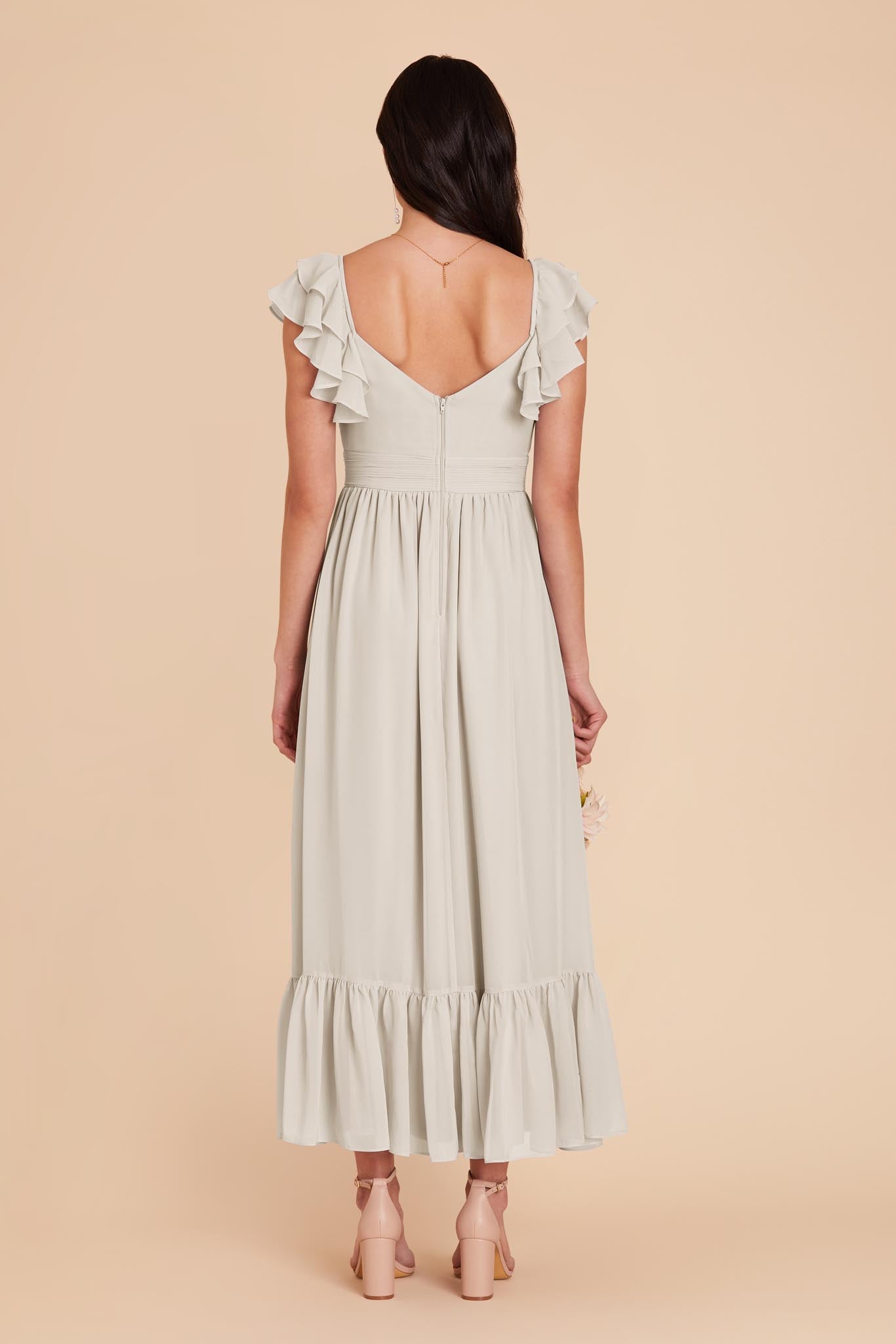 Dove Gray Michelle Chiffon Dress by Birdy Grey