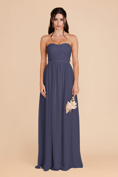 Dusk Blue Grace Chiffon Dress by Birdy Grey