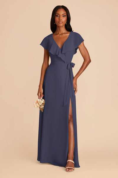 Dusk Blue Jackson Chiffon Dress by Birdy Grey