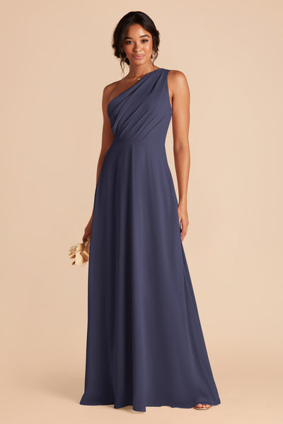 Dusk Blue Kira Chiffon Dress by Birdy Grey