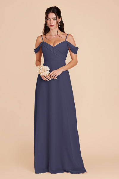 Dusk Blue Spence Chiffon Dress by Birdy Grey