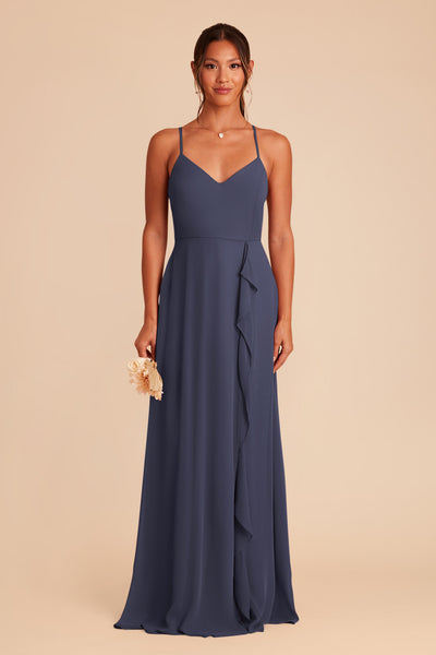 Dusk Blue Theresa Chiffon Dress by Birdy Grey