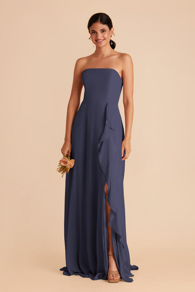 Dusk Blue Winnie Convertible Chiffon Dress by Birdy Grey