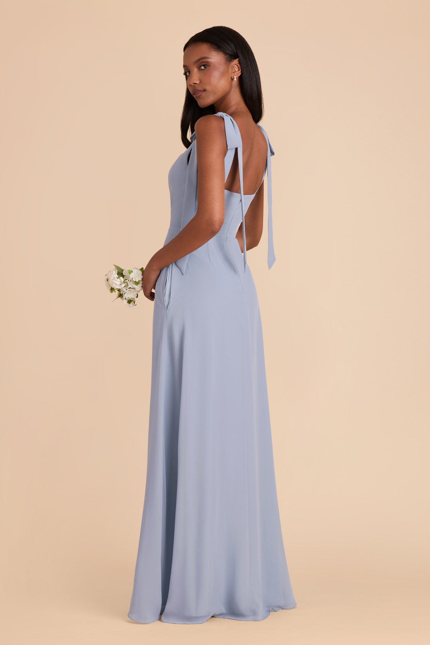 Dusty Blue Alex Convertible Chiffon Dress by birdy Grey