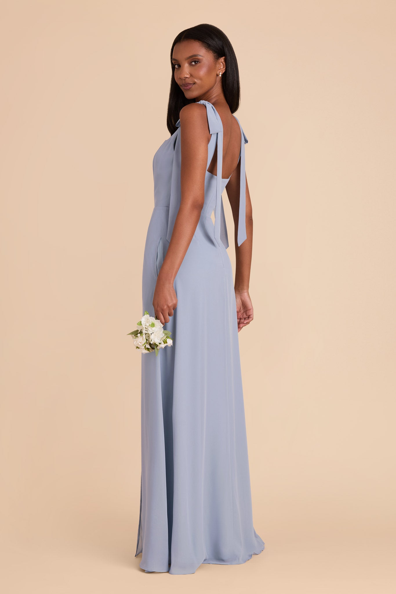 Dusty Blue Alex Convertible Chiffon Dress by birdy Grey