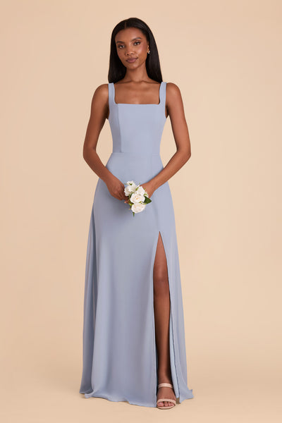 Dusty Blue Alex Convertible Chiffon Dress by birdy Grey