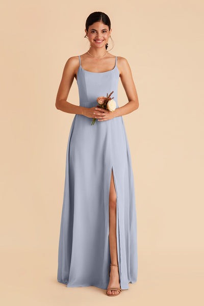 Dusty Blue Amy Chiffon Dress by Birdy Grey