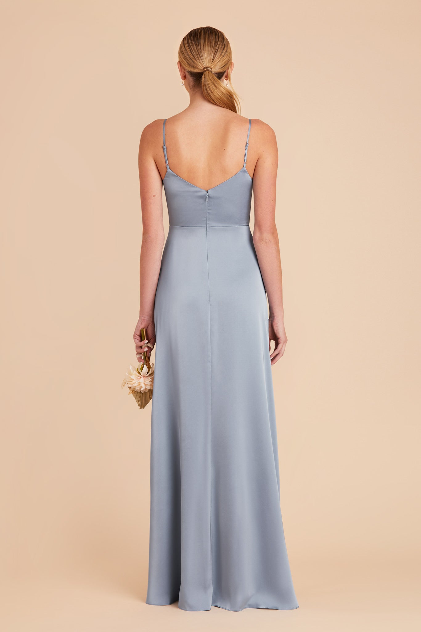 Dusty Blue Catherine Matte Satin Dress by Birdy Grey