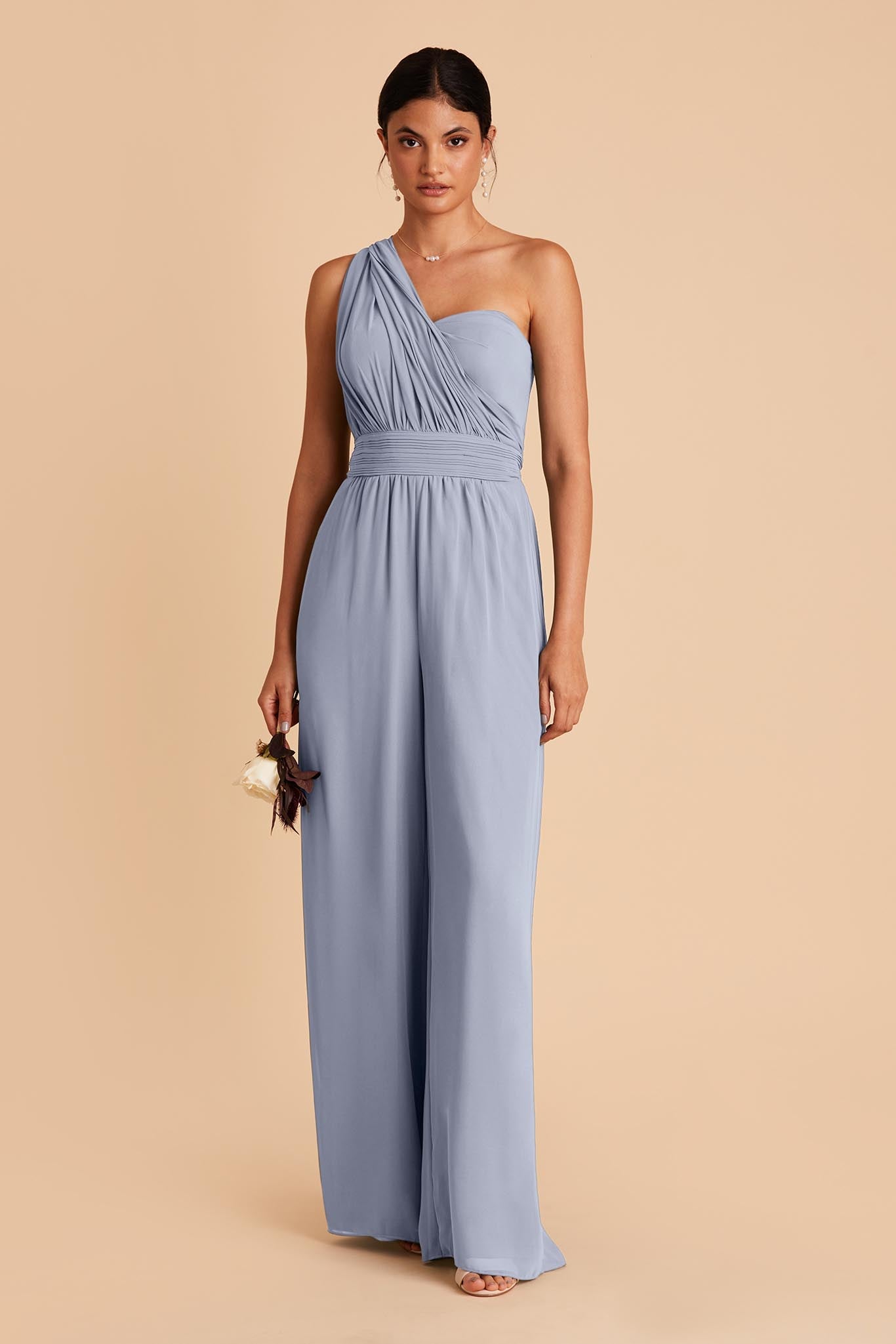 Gigi Convertible Dusty Blue Bridesmaid Jumpsuit Birdy Grey