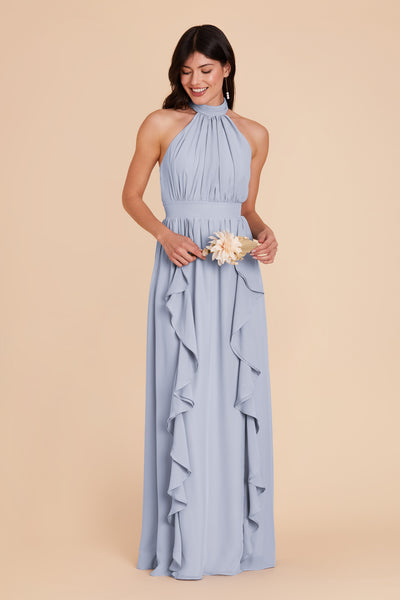 Dusty Blue Joyce Chiffon Dress by Birdy Grey