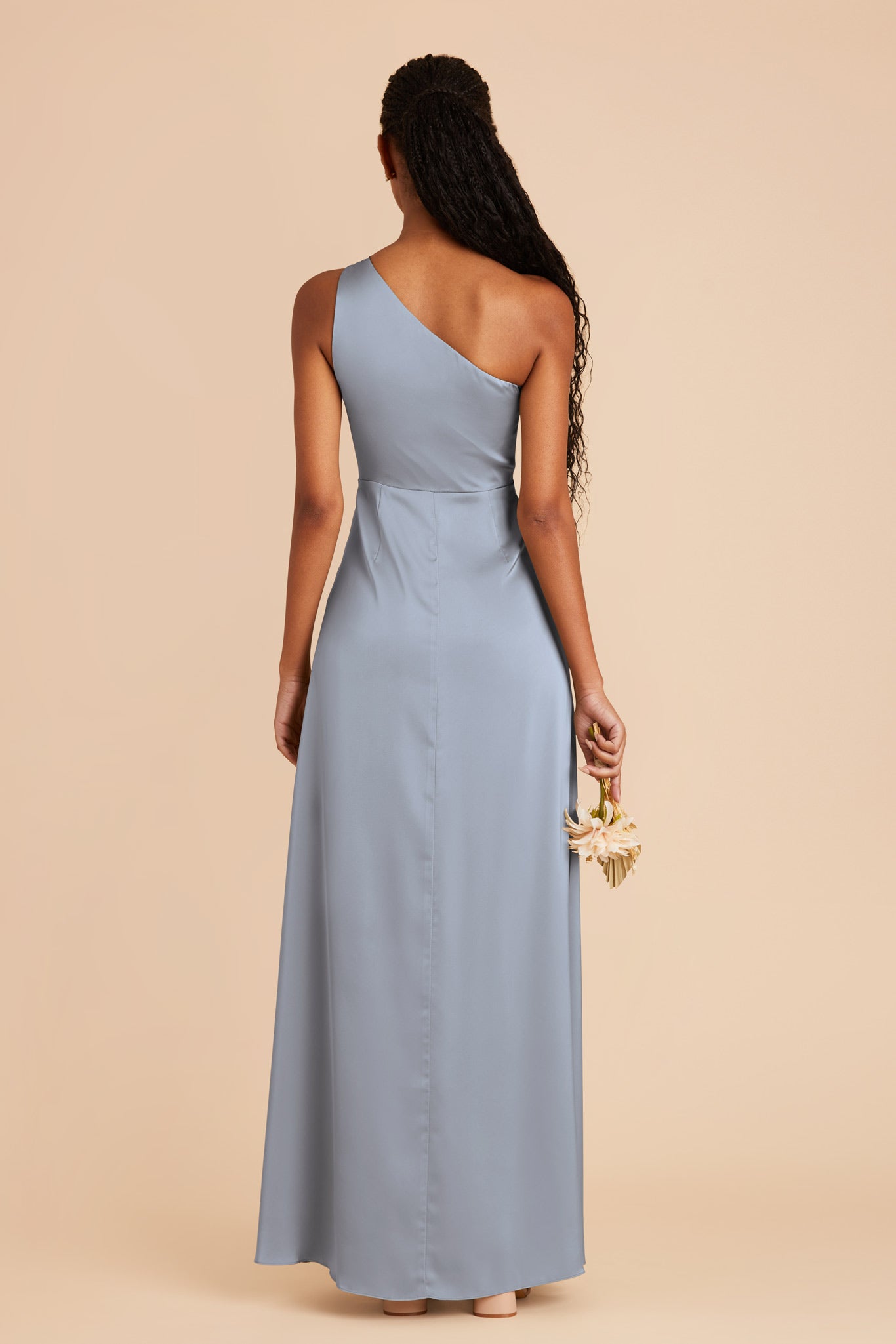 Dusty Blue Kira Matte Satin Dress by Birdy Grey