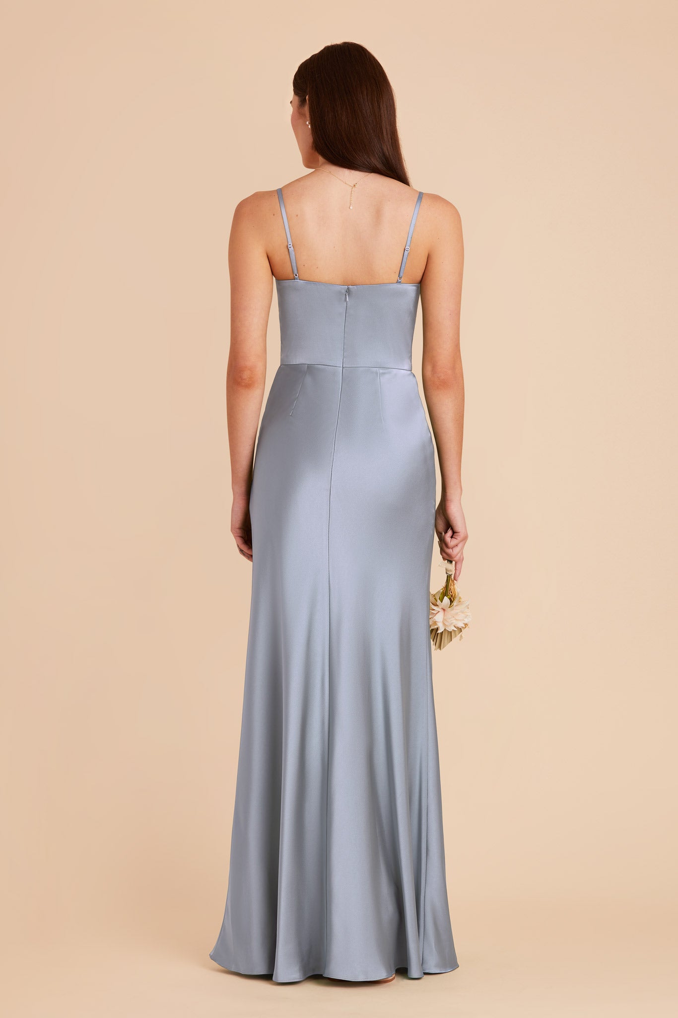 Dusty Blue Mai Matte Satin Dress by Birdy Grey