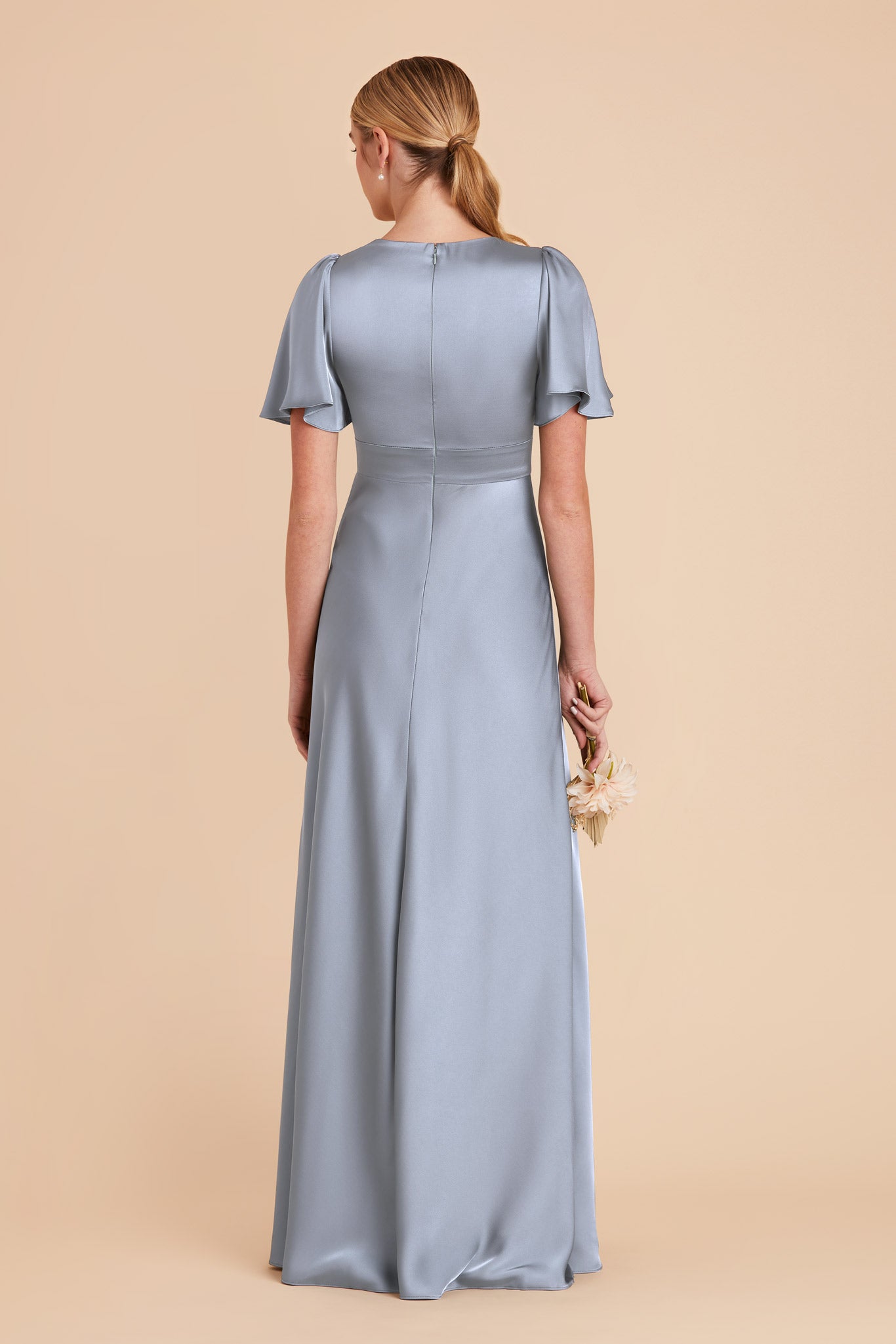 Dusty Blue Marni Matte Satin Dress by Birdy Grey