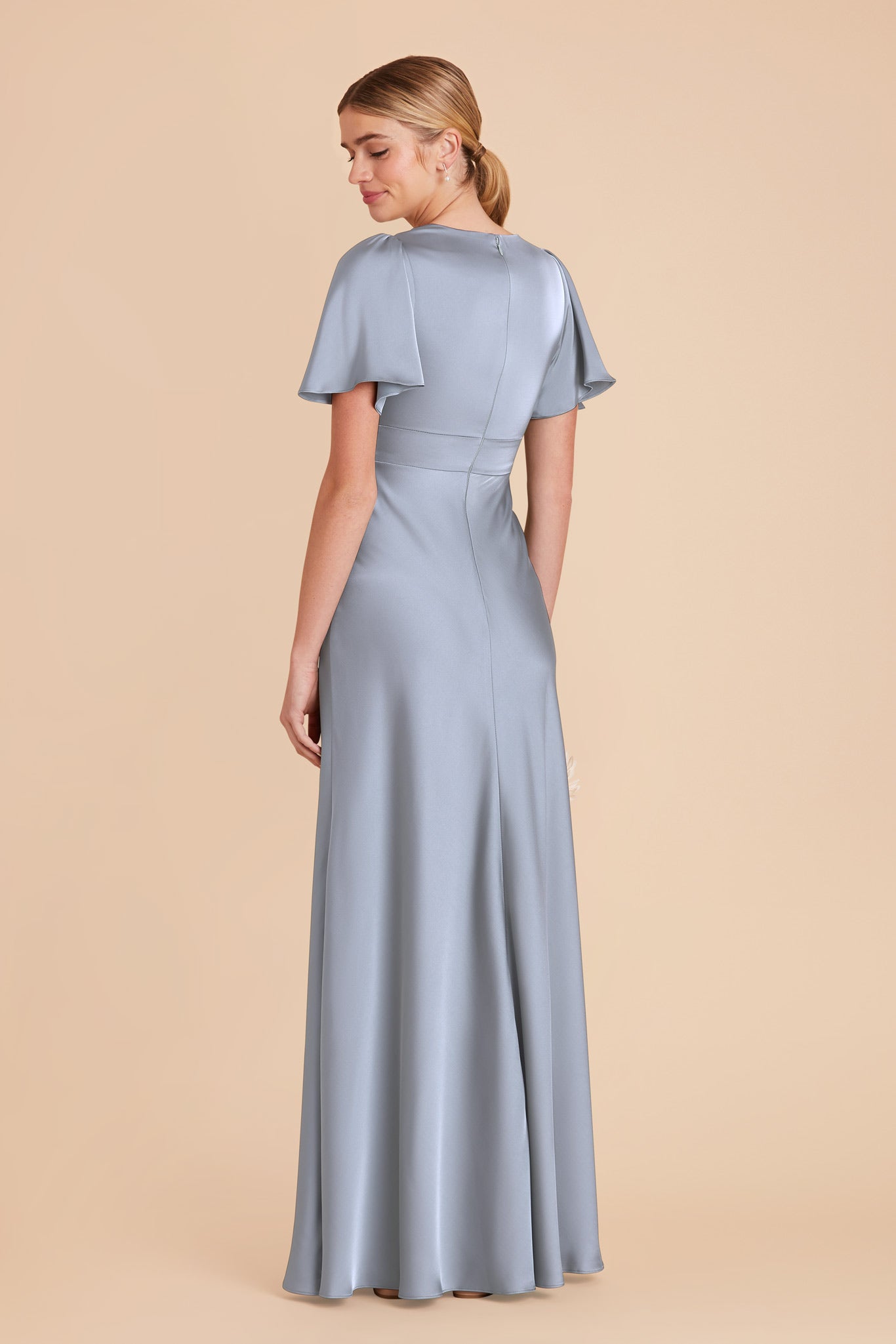 Dusty Blue Marni Matte Satin Dress by Birdy Grey