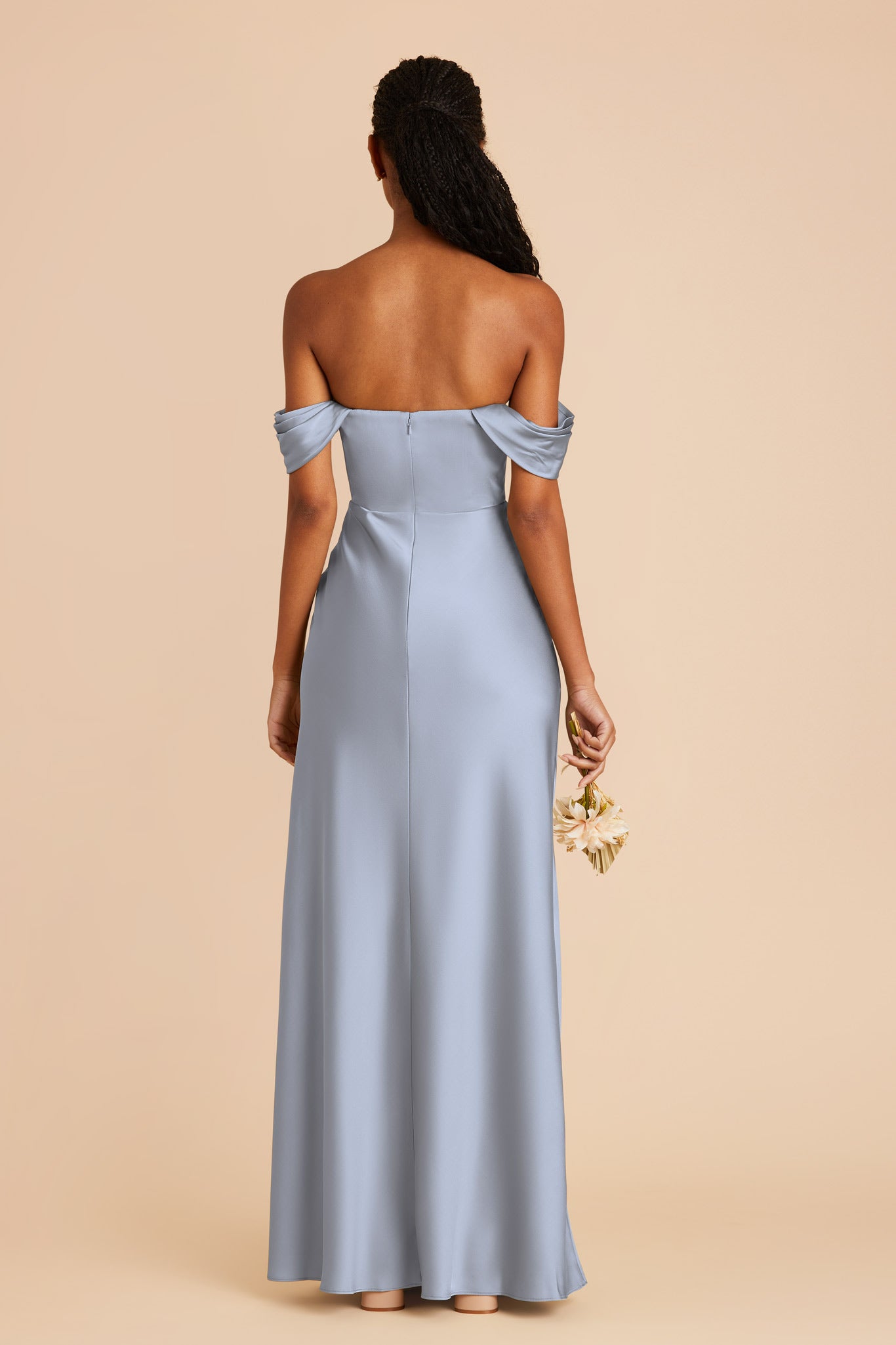 Dusty Blue Mia Convertible Matte Satin Dress by Birdy Grey