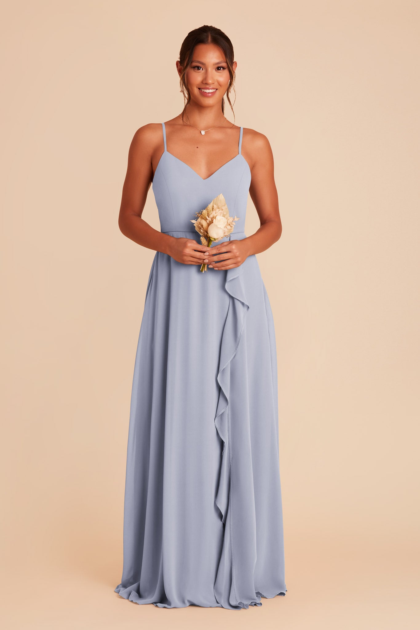 Dusty Blue Theresa Chiffon Dress by Birdy Grey