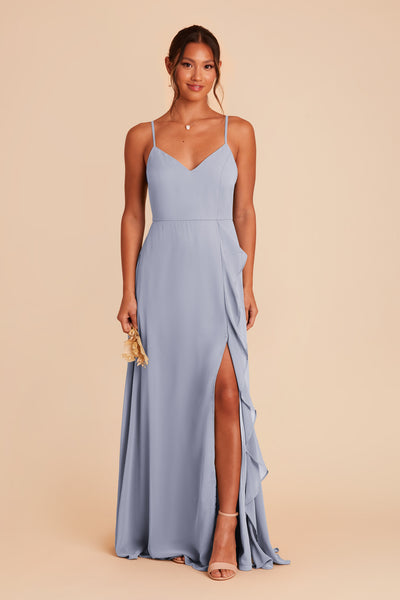 Dusty Blue Theresa Chiffon Dress by Birdy Grey