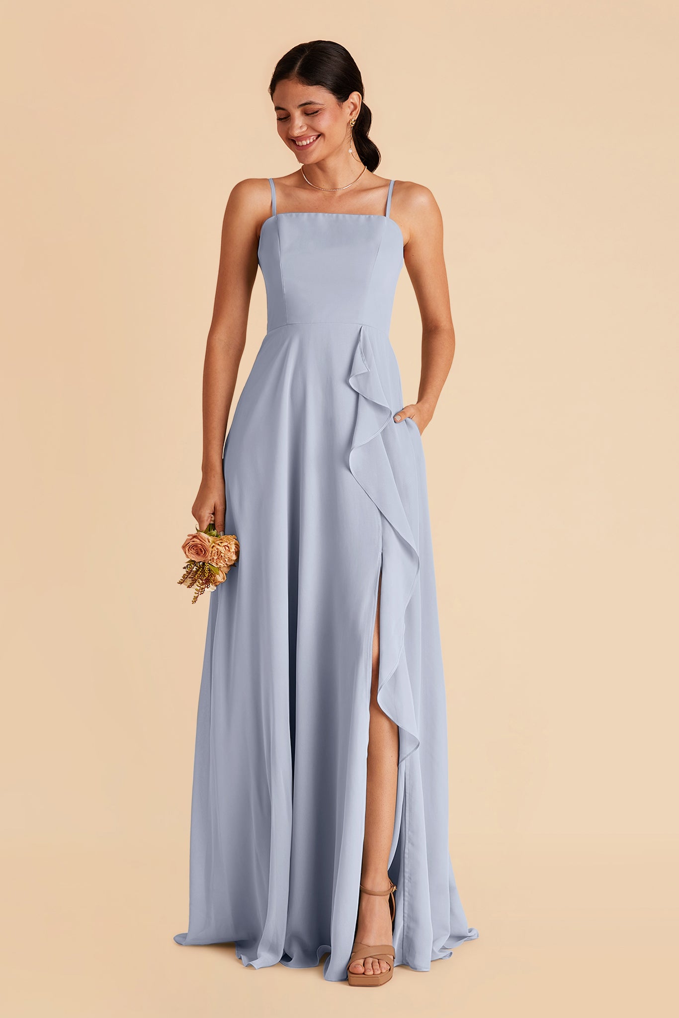 dusty blue infinity dress