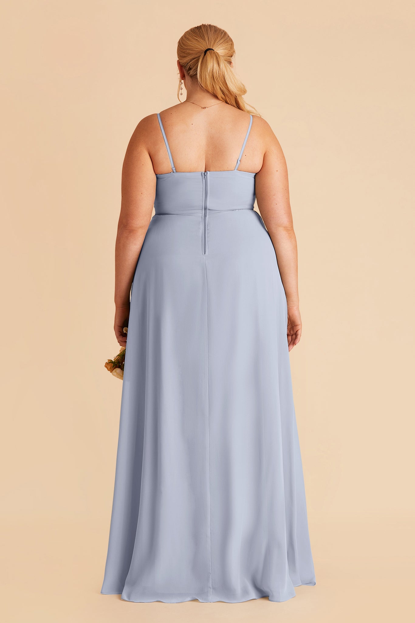 Dusty Blue Winnie Chiffon Ruffle Bridesmaid Dress | Birdy Grey