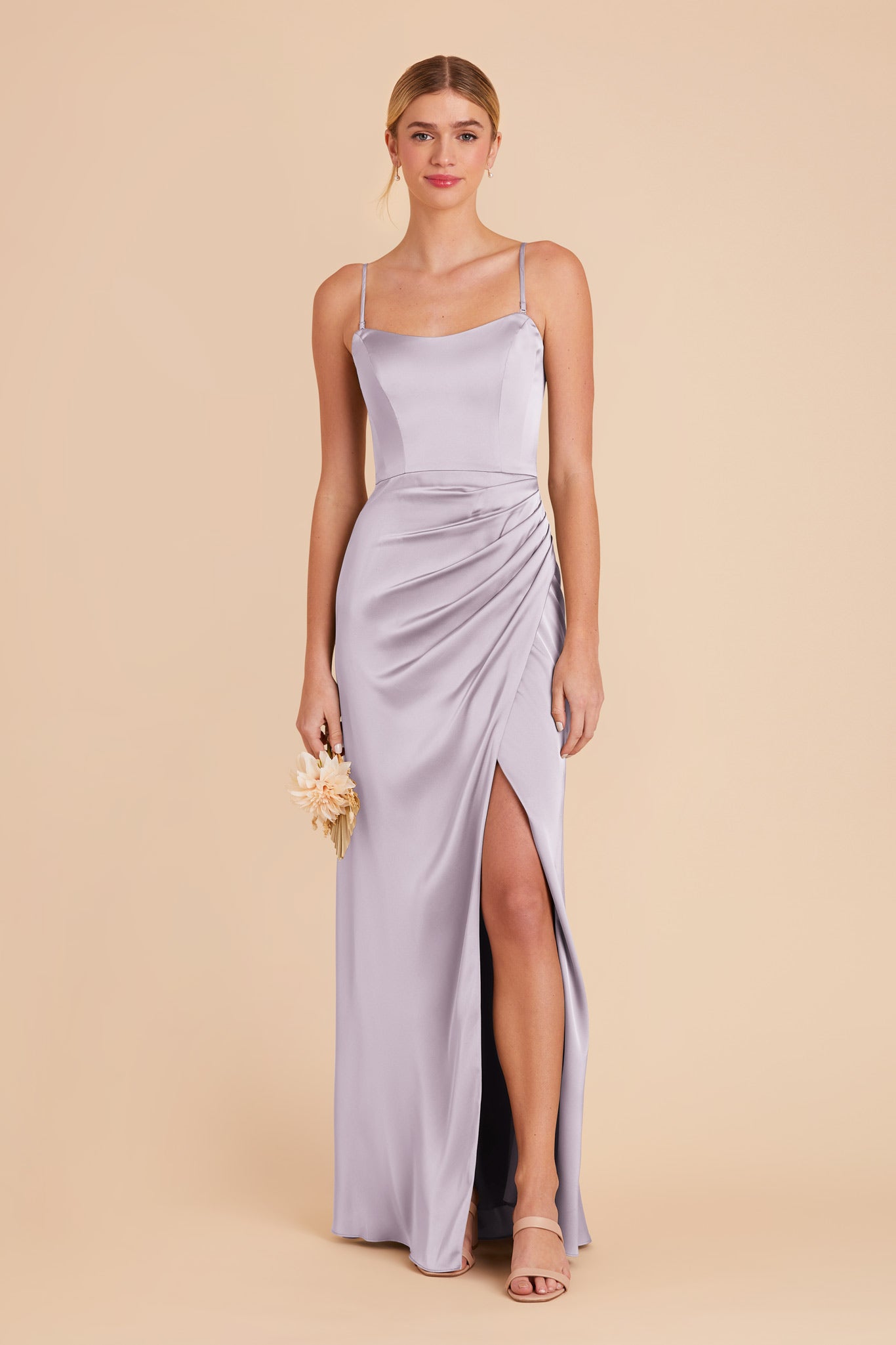 Dusty Lilac Anne Matte Satin Dress by Birdy Grey