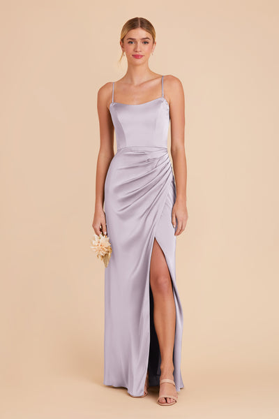 Dusty Lilac Anne Matte Satin Dress by Birdy Grey