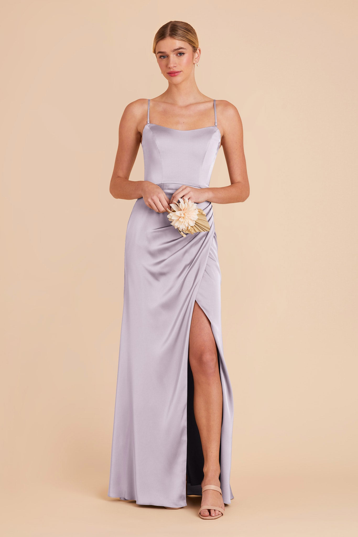 Dusty Lilac Anne Matte Satin Dress by Birdy Grey