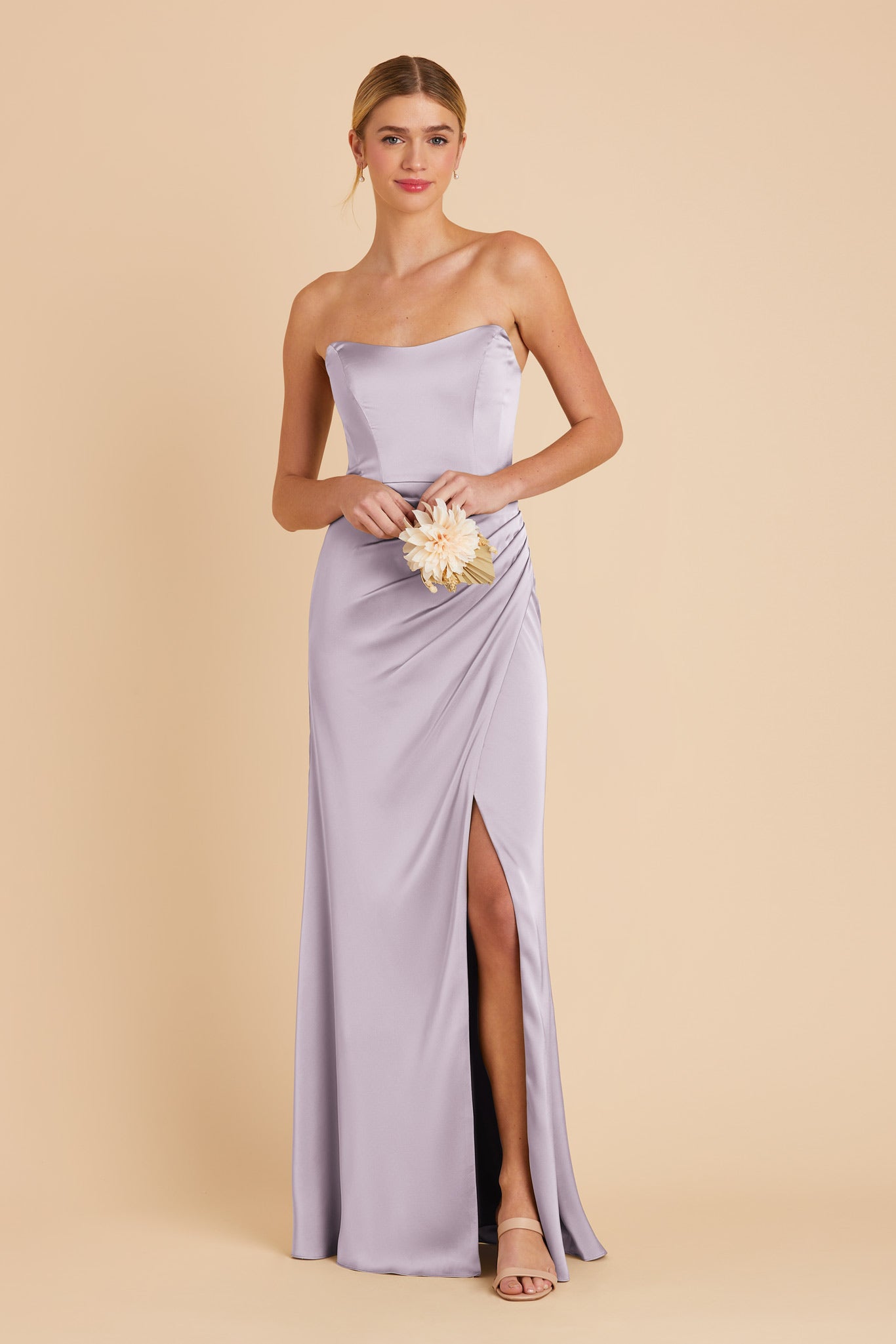 Dusty Lilac Anne Matte Satin Dress by Birdy Grey