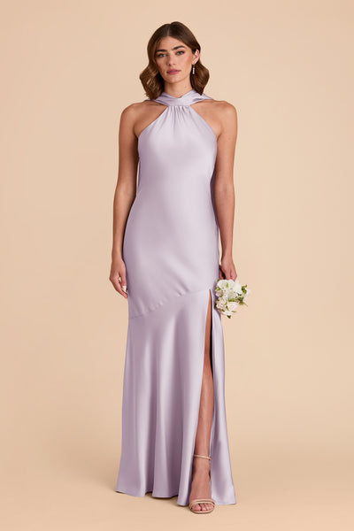 Dusty Lilac Eileen Matte Satin Dress by Birdy Grey