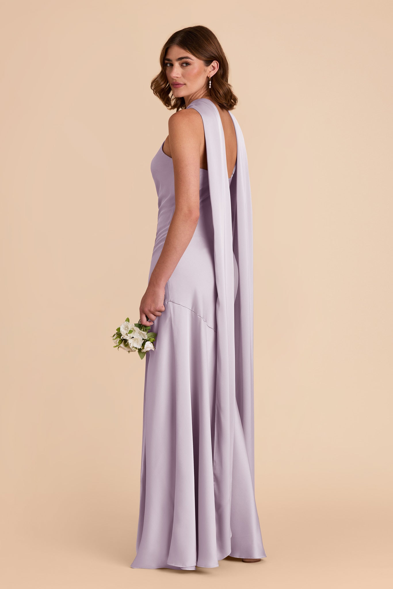 Dusty Lilac Eileen Matte Satin Dress by Birdy Grey