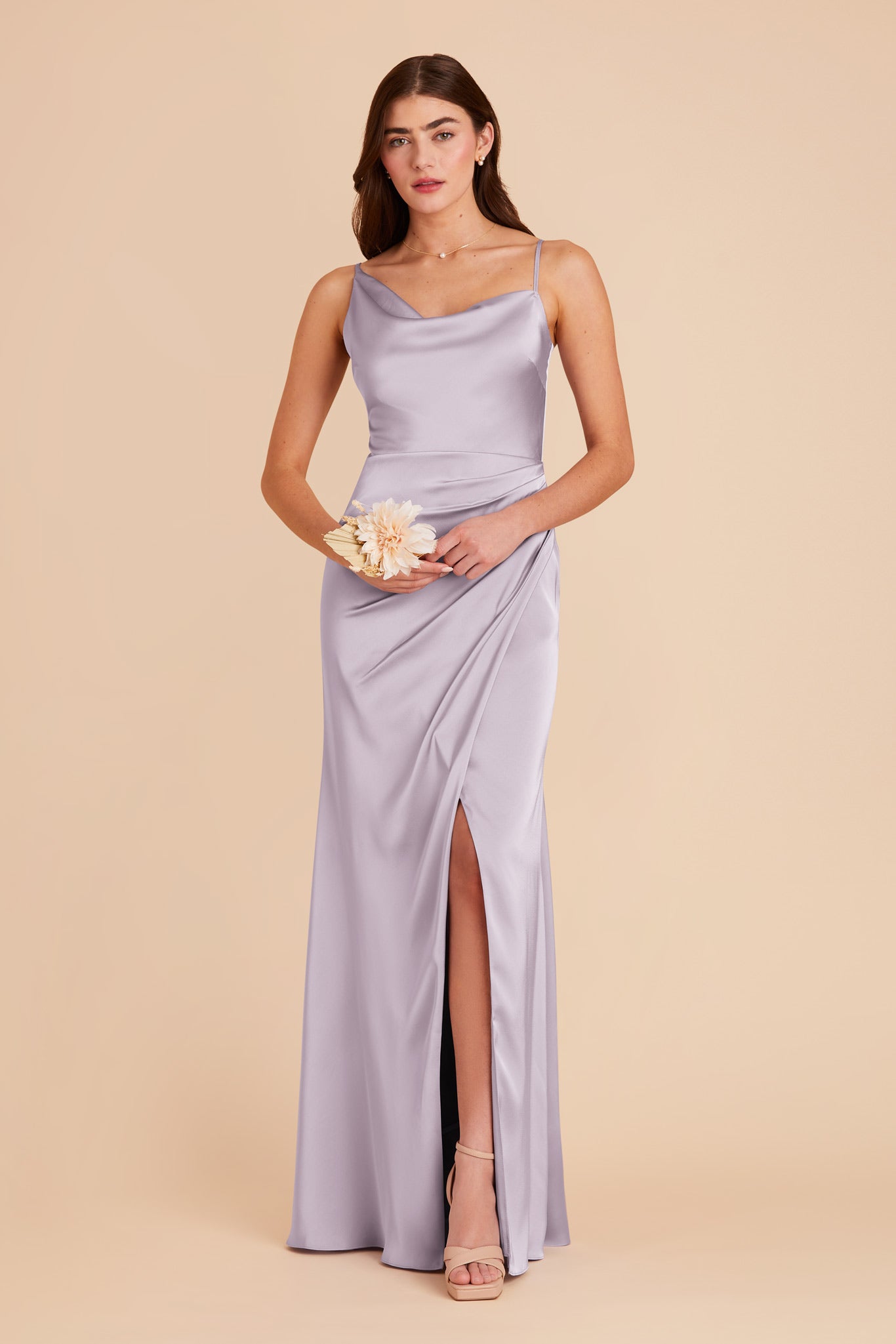 Dusty Lilac Jennifer Matte Satin Dress by Birdy Grey