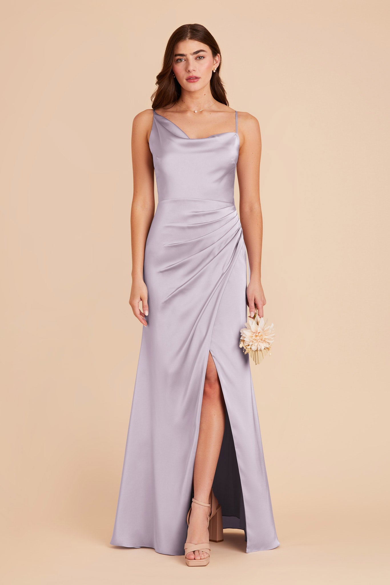 Dusty Lilac Jennifer Matte Satin Dress by Birdy Grey