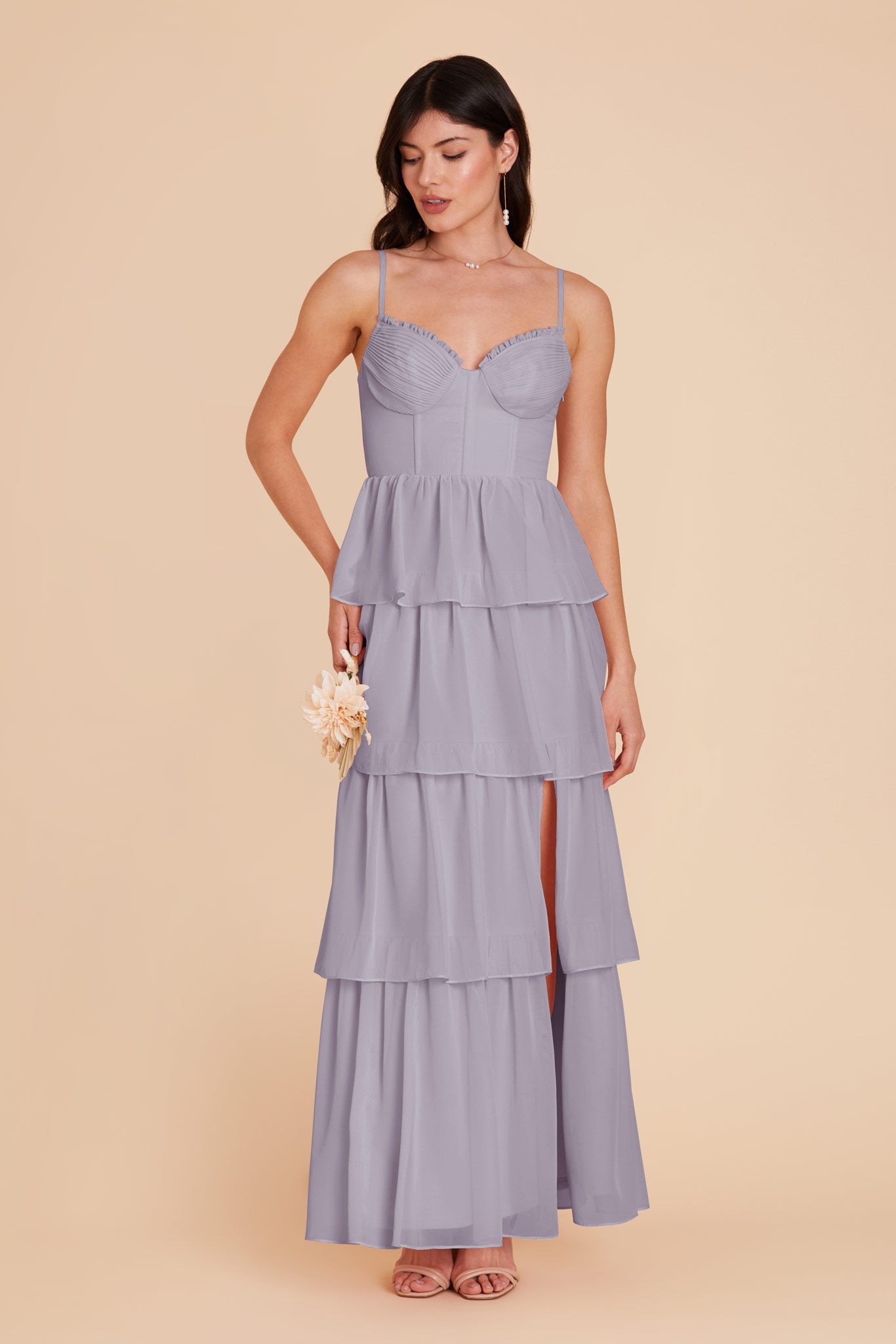 Dusty Lilac Lola Chiffon Dress by Birdy Grey