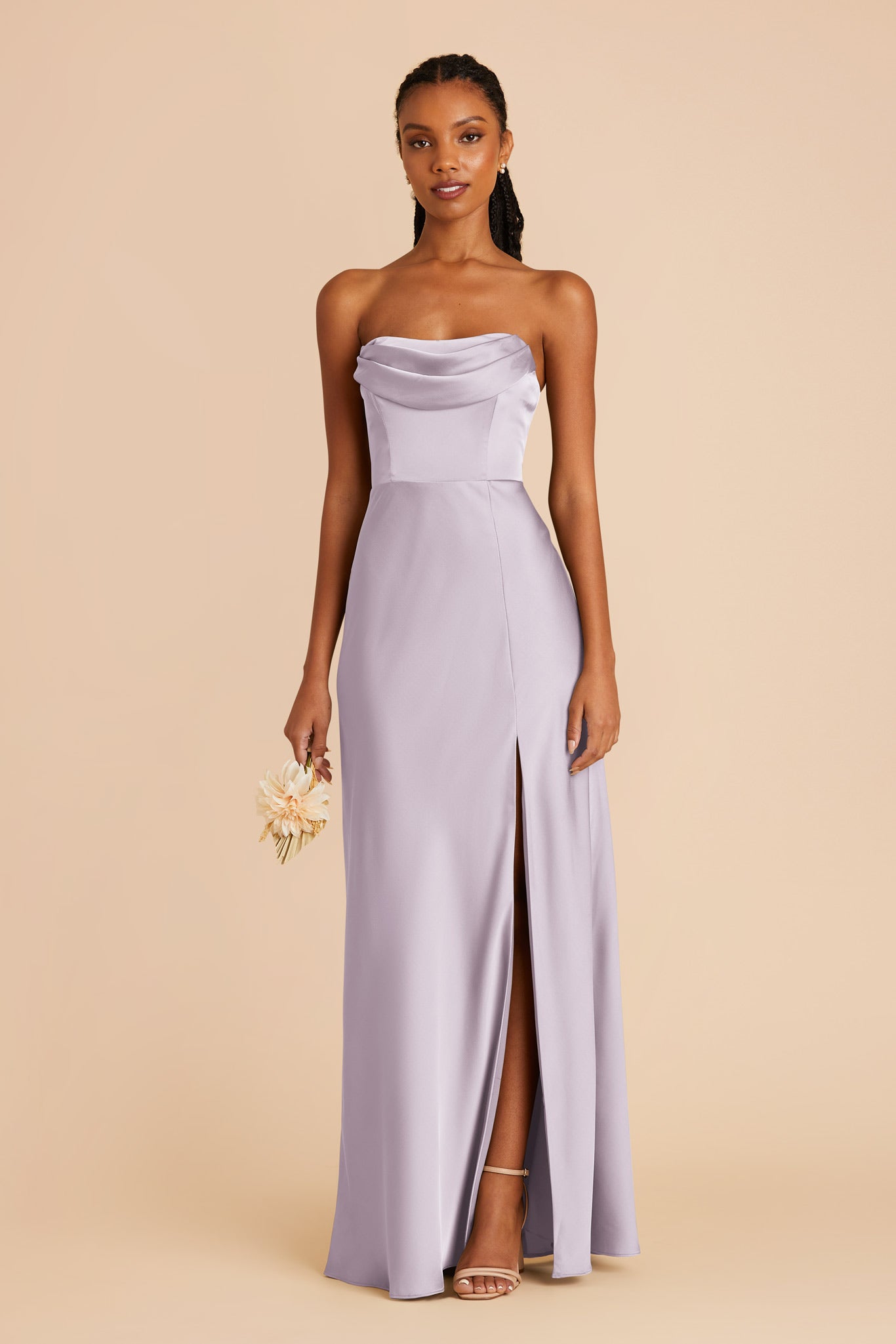 Dusty Lilac Mia Matte Satin Dress by Birdy Grey