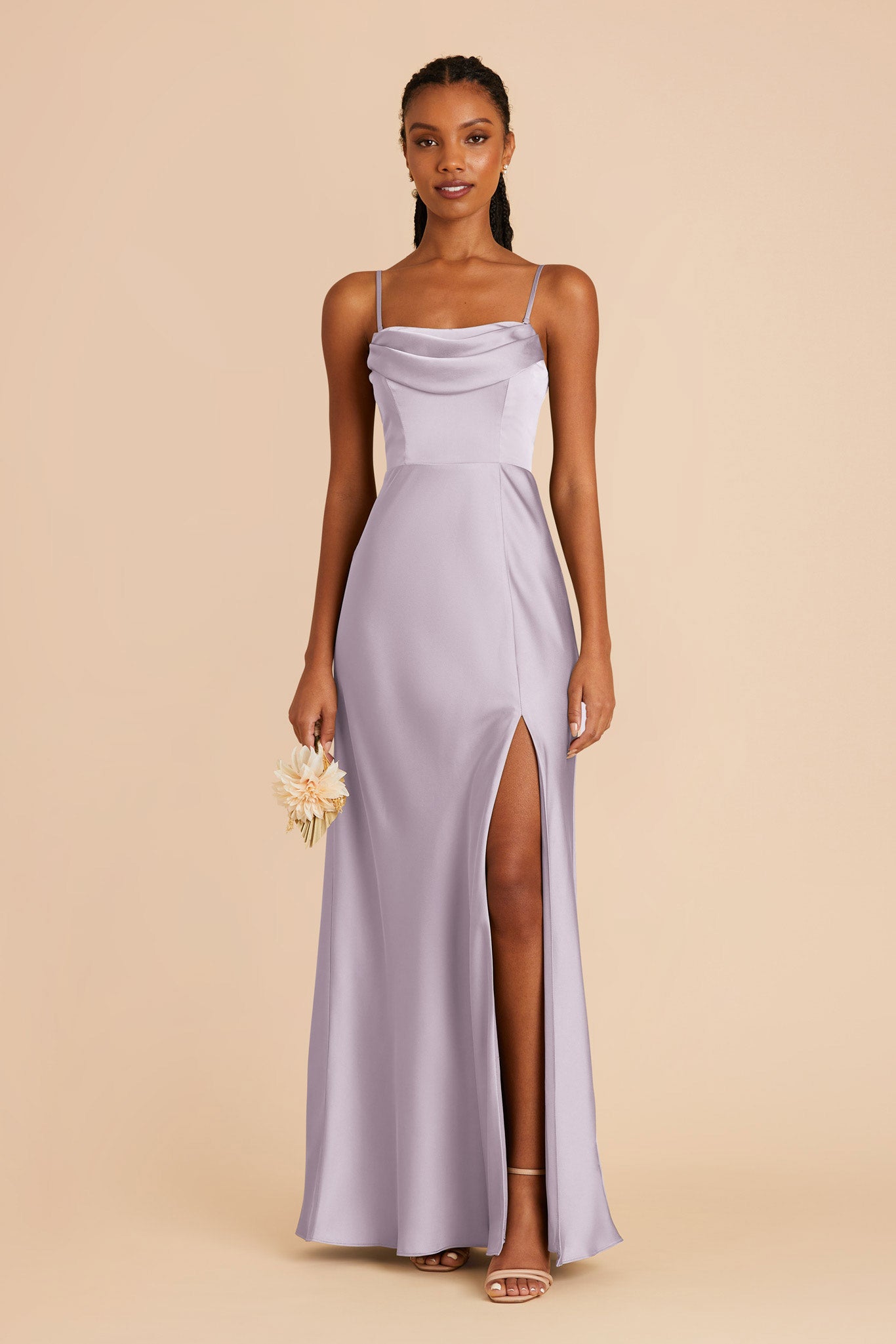 Dusty Lilac Mia Matte Satin Dress by Birdy Grey