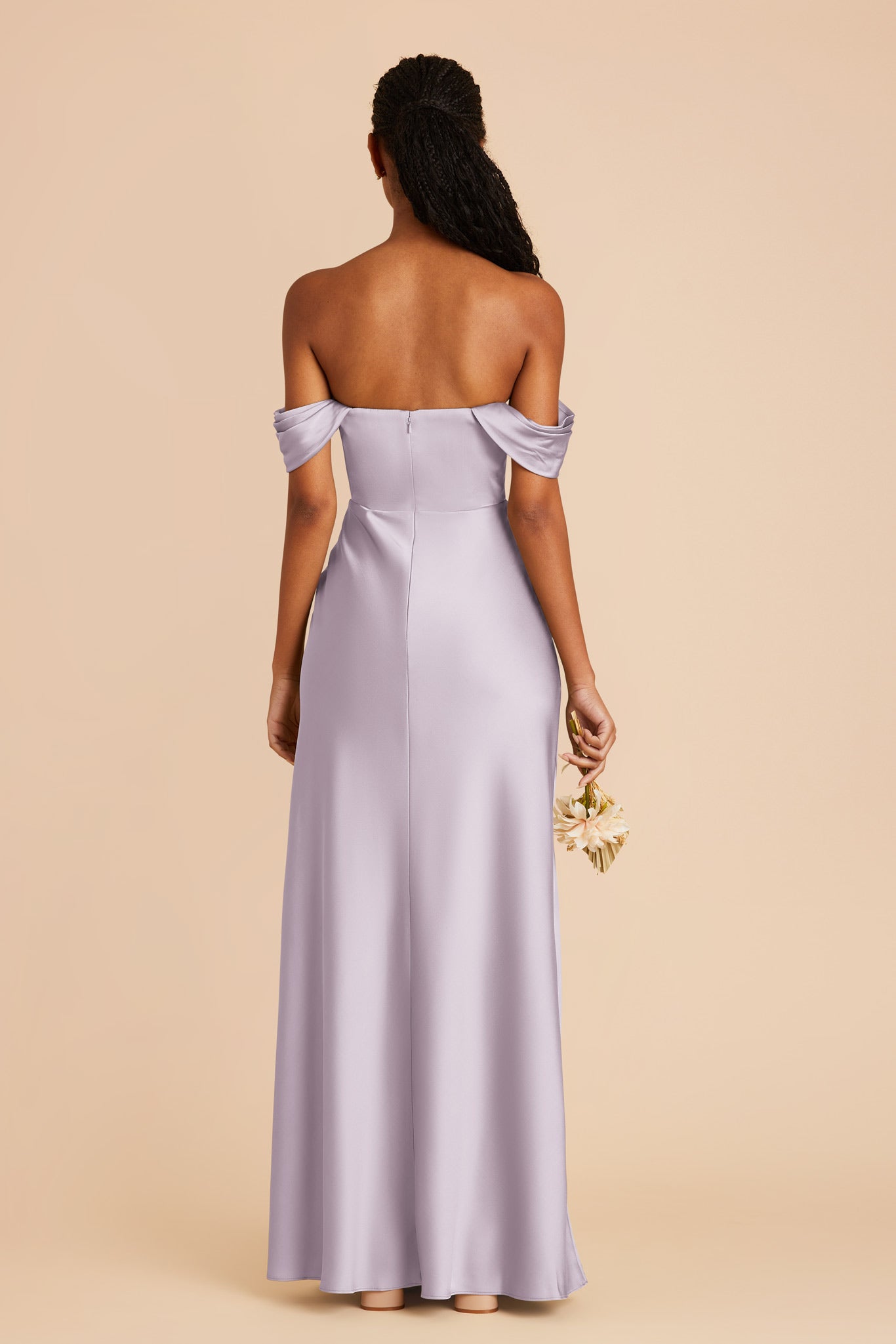 Dusty Lilac Mia Matte Satin Dress by Birdy Grey