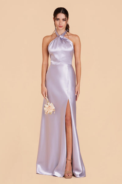 Dusty Lilac Monica Satin Dress by Birdy Grey