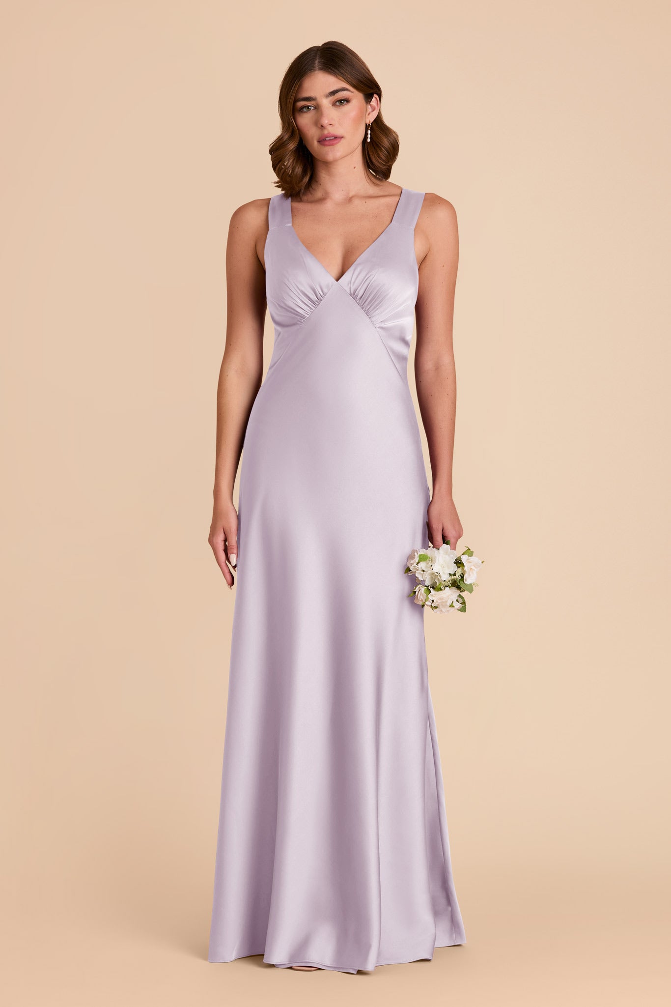 Dusty Lilac Veronica Matte Satin Dress by Birdy Grey