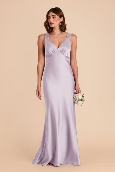 Dusty Lilac Veronica Matte Satin Dress by Birdy Grey