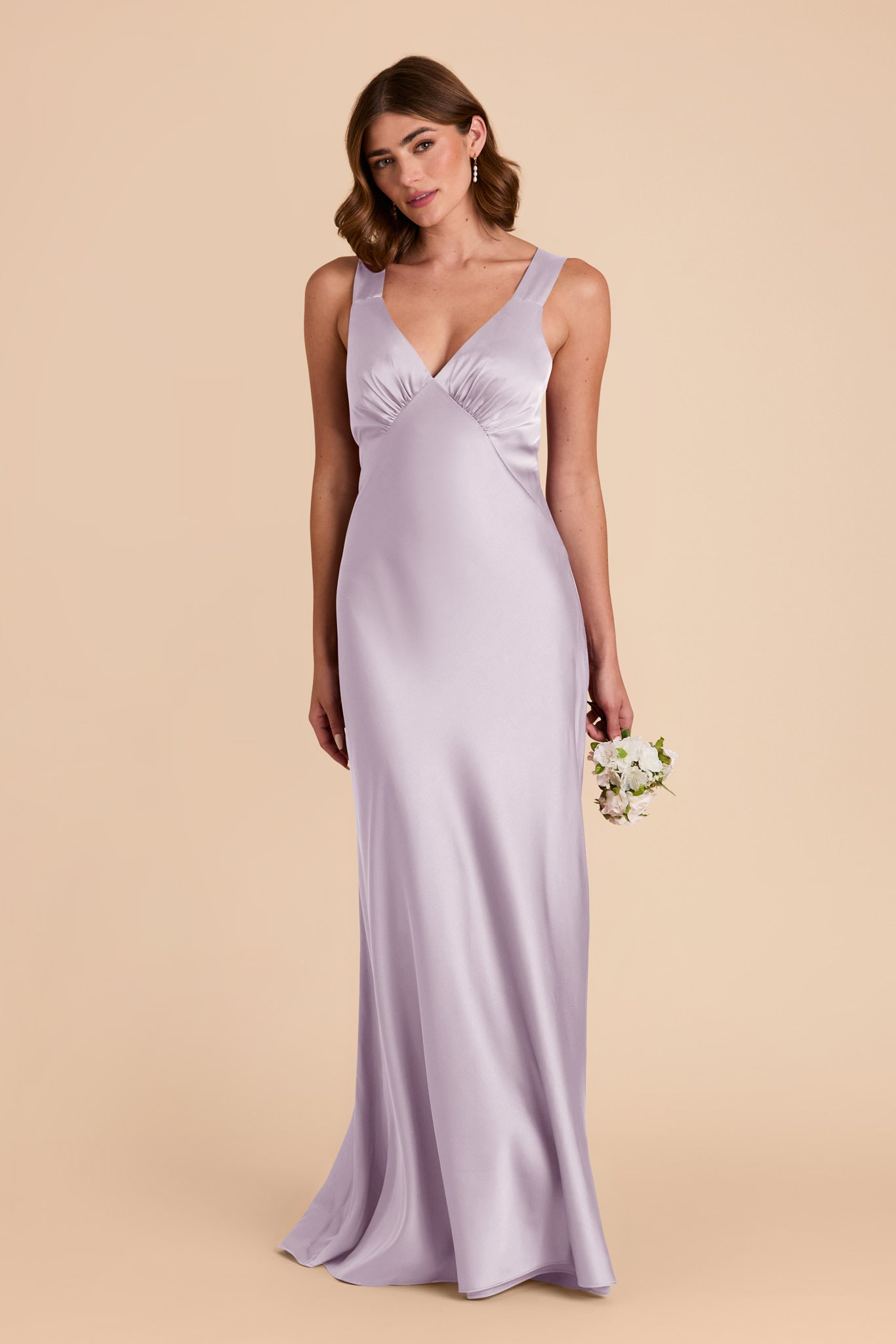 Dusty Lilac Veronica Matte Satin Dress by Birdy Grey