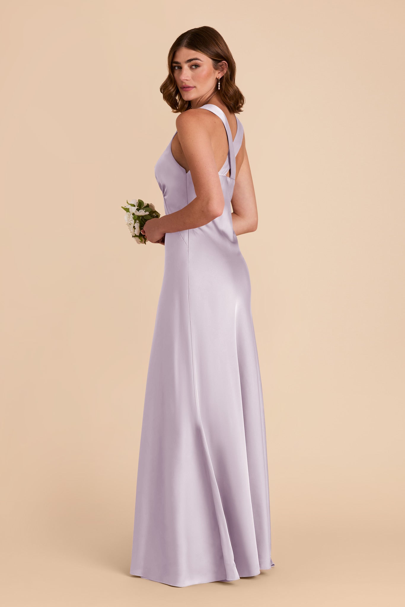 Dusty Lilac Veronica Matte Satin Dress by Birdy Grey