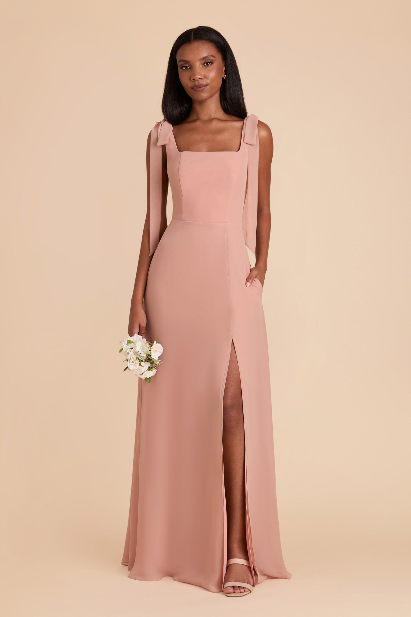 Dusty Rose Alex Convertible Chiffon Dress by Birdy Grey