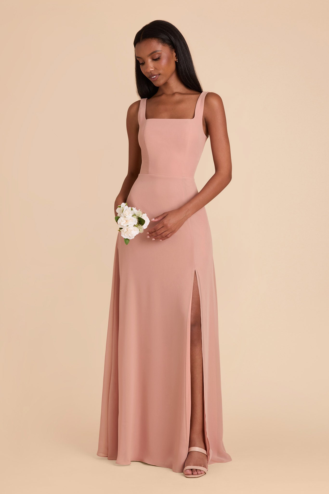 Dusty Rose Alex Convertible Chiffon Dress by Birdy Grey