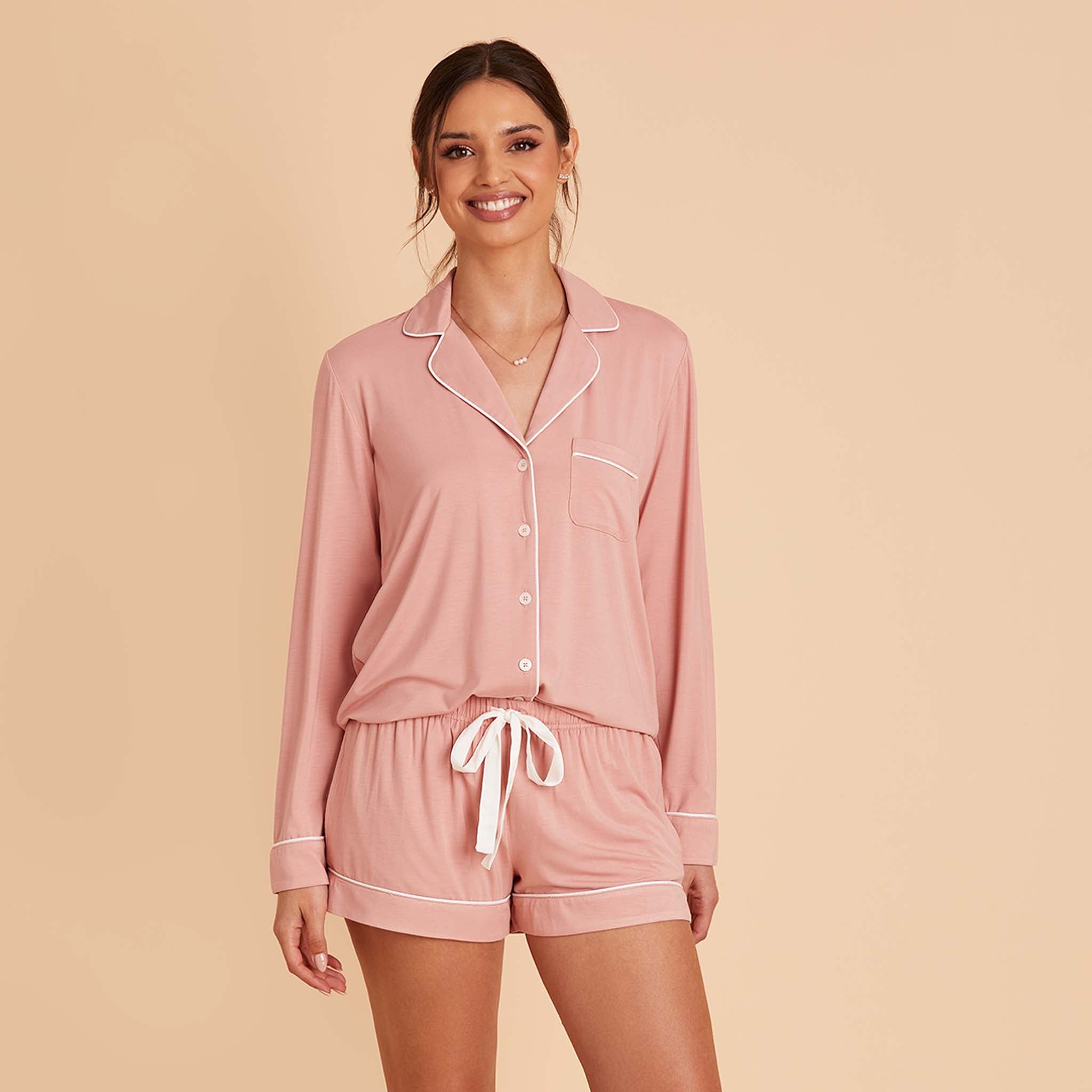 Jonny Dusty Rose Long Sleeve Pajama Set