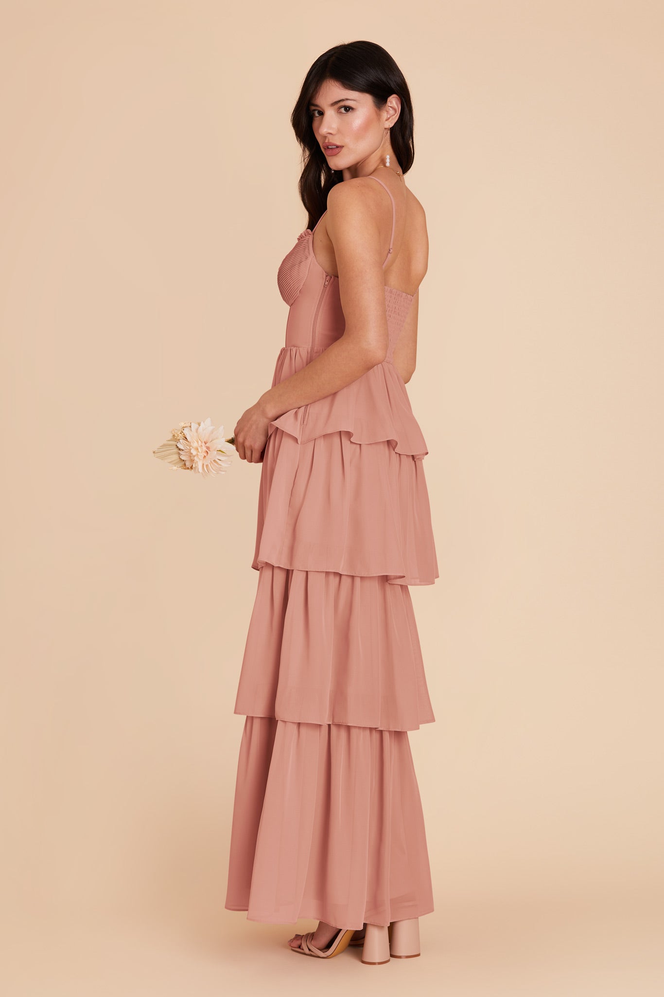  Dusty Rose Lola Chiffon Dress by Birdy Grey